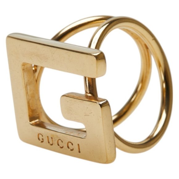 Gucci G Logo Scarf Ring, Gold Plated, Women's, GUCCI - Picture 2 of 5